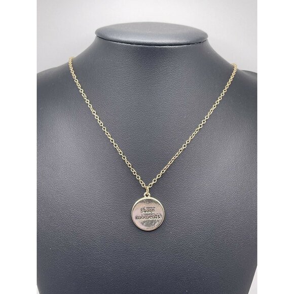 BCBGeneration Necklace Women 24" Gold Tone Tab Share Moments Stamped Pendent 24” - Picture 2 of 6